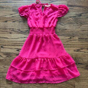 Blush Girls Deep Pink / Red Ruffle Tiered Twirl Dress Size 8